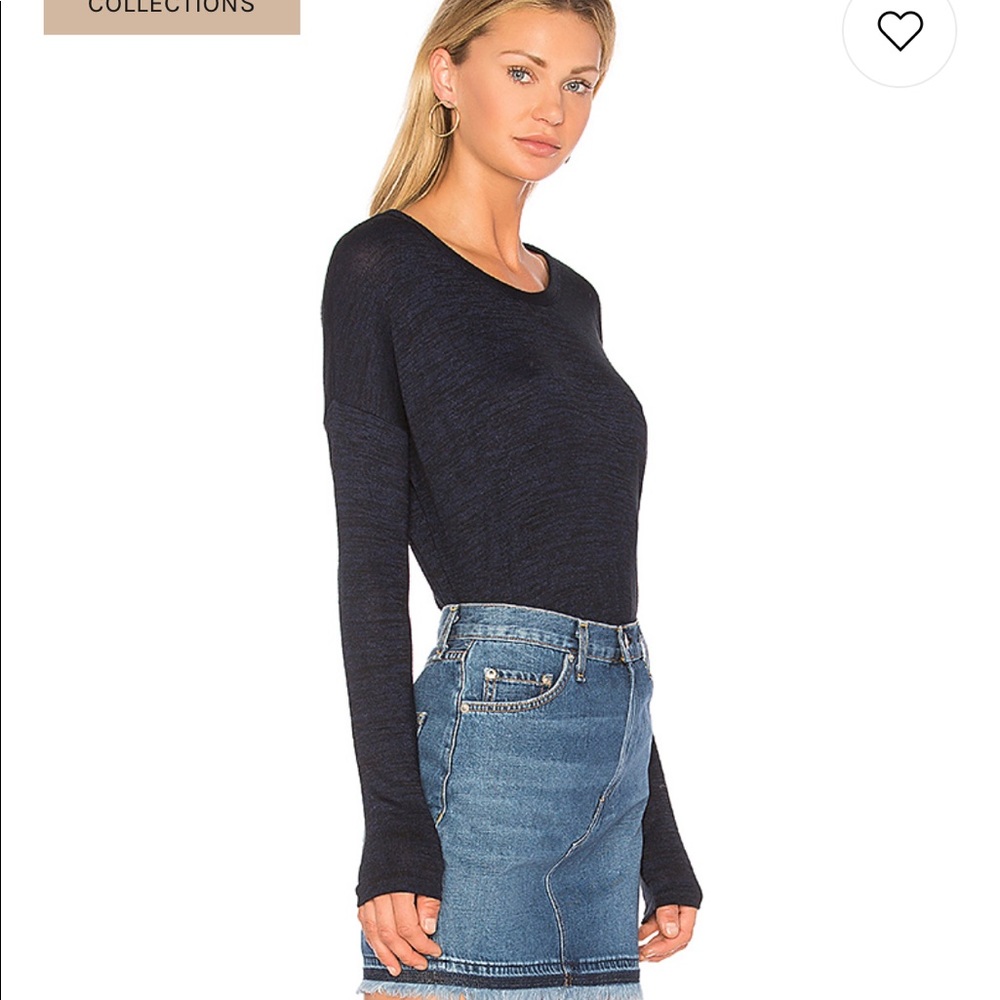 Rag & bone HUDSON Long Sleeve Tee. Navy/black - Picture 2 of 7
